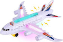 Illuminated Airplane Toy with Bump & Go Features, LED Lights, and Takeoff Sounds