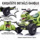 12V Dinosaur-Themed Kids ATV with Bluetooth, LED Lights, and Microphone