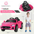 Maserati Licensed 12V Pink Electric Ride-On Car for Children