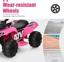 Pink Toddler Electric ATV: Rechargeable 6V, MP3 USB, Horn, Ages 18-36 Months