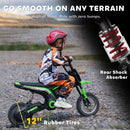 350W Electric Dirt Bike for Teens with 15 MPH Twist Grip Throttle in Green