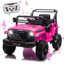 Pink 12V Battery-Powered Kids Ride-On Jeep Toy Car with Remote and MP3 LED Features