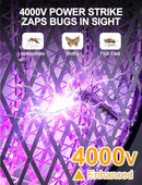 Dual Function Electric Bug Zapper Racket 4000V, Black