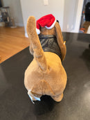 Dancing Dachshund Plush Toy with Santa Hat and Sunglasses