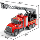 Friction-Powered Kids Fire Rescue Truck Toy with Lights