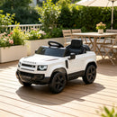 White 12V Electric Ride-On Car for Kids with Remote Control and Lights
