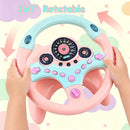 Interactive Steering Wheel Toy for Kids with Lights, Music, and Suction Cup Base