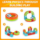 Electric Train Playset with DIY Tracks for Kids Aged 4-8, 82 Pieces