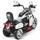 White 3-Wheel Chopper Trike Motorcycle for Kids with Headlight and Horn