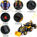 Multi-Function Ride-On Tractor, Excavator, Bulldozer with Trailer and Shovel Bucket for Kids