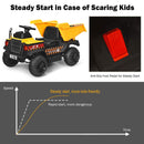 Costzon 12V Electric Dump Truck with Remote Control, Dump Bed, Shovel, and 3 Speed Options