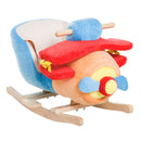 Children's Wooden Rocking Horse Plane Chair with Lullaby and Safety Belt