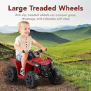 6V Children's Electric ATV Quad Ride-On Toy with Treaded Tires and Push-Button, Red