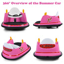 Pink 6V Remote Control Bumper Car Toy for Kids with 360° Spin Fun