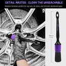 6-Piece Professional Car Wheel and Tire Cleaning Brush Set in Bright Purple
