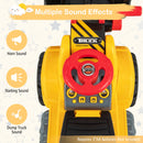 Ride-On Excavator for Kids with Realistic Sounds, Large Bucket, 3 Toy Stones, and Helmet