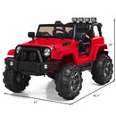 12V Red Kids Truck Car with Remote Control, MP3 Music, and LED Lights