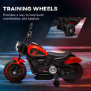 Red 6V Kids Motorcycle with Training Wheels and One-Button Start