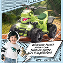 12V Dinosaur-Themed Kids ATV with Bluetooth, LED Lights, and Microphone