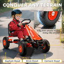 Adjustable Kids Pedal Go Kart with EVA Wheels and Brake for Ages 3-8 - Red