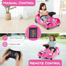 Electric Go Kart Pink 12V Ride-On Toy Car with Remote Control and Cleaning Fun