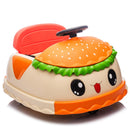 12V Children’s Hamburger Ride-On Car with Remote Control, 360° Spins, Bluetooth, and LED Lights