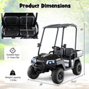 24V 7AH 4WD Black Kids Golf Cart Ride-On Car for 2 with Storage & Remote Control