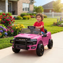 Dodge RAM 3500 Kids Electric Ride-On Truck with Remote Control in Pink
