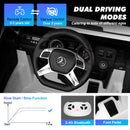 White 12V Electric Ride-On Car for Kids with 3 Speeds, Music, LED Lights, MP3, and Remote Control