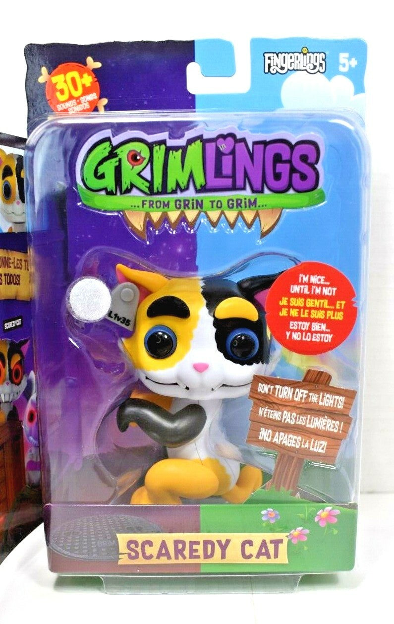 Interactive Fingerlings Grimlings Scaredy Cat Toy with Expressive Animations