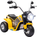 Yellow 3-Wheel Electric Motorcycle for Kids Aged 18-36 Months