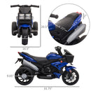 Blue 3-Wheel Ride-On Motorcycle for Kids with Horn and Traction Tires