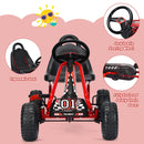 Babyjoy Red Kids Pedal Go Kart with Adjustable Seat and Handbrake