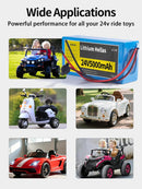 24V 5Ah Lithium-Ion Battery for Children's Ride-On Toys with 29.4V 1A Charger, Single Pack