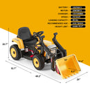 12V Electric Ride-On Excavator with Bluetooth Music, Lights, and Remote Control in Yellow