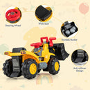 Ride-On Excavator for Kids with Realistic Sounds, Large Bucket, 3 Toy Stones, and Helmet