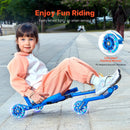 Zig-Zag Motion Ride-On Scooter for Kids 4+ - Blue Drifting Toy Up to 132 lbs