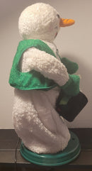 Gemmy Vintage 2005 Green Peppermint Snowflake Spinning Snowman