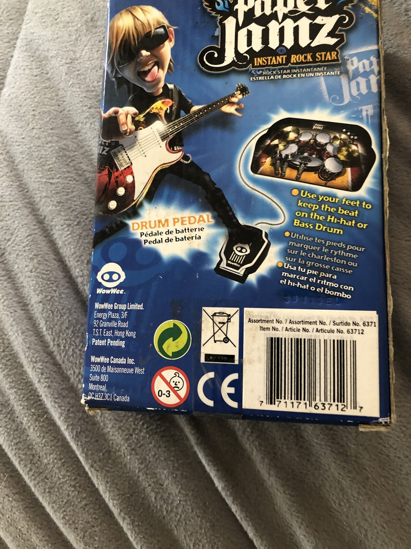 Wow Wee Paper Jamz Drum with Pedal Instant Rock Star Toy New in Box
