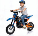 24V Electric Kids Motorcycle with Leather Seat and Air Tires, 250W Power, 13.6MPH Off-Road Performance