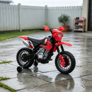 Red 6V Children's Electric Motorcycle Toy with Training Wheels
