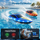 CAPTAER HJ825A Kids' Remote Control Boat with LED Lights and Self-Righting Waterproof Feature