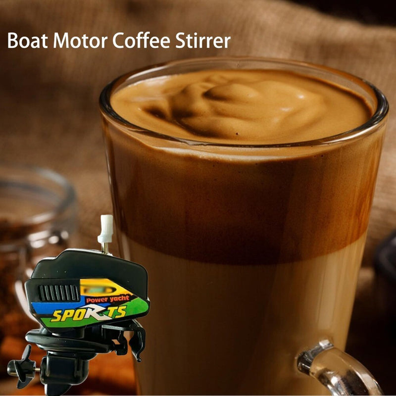 Mini Wind-Up Boat Motor Coffee Stirrer Mixer Novelty Gift