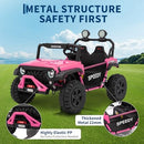 Pink 24V 4WD Ride-On Truck for Kids - Speedy 4.97MPH with Double Seats