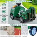 12V Green Fire Truck Ride-On Toy Car for Toddlers with Shovel and Wrench