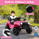 Chic Pink Electric Ride-On Car for Kids: 12V, Remote Control, Spring Suspension, LED Lights