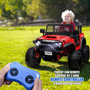 Red 2-Seat Electric Ride-On Truck for Kids with Remote Control, Dual Speeds, and Music