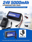 24V 5Ah Lithium Power Battery for Ride-on Toys with 29.4V 1A Charger