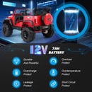 Red 12V Battery-Powered Kids Ride-On Truck with MP3, LED Lights, Remote Control, and Cover