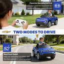 OROFULL 24V Chevrolet Electric Ride-On Car with LED Lights and MP3, Blue